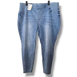 Terra & Sky Womens Plus 3X 24W-26W Skinny Jeans High Rise Pull-On Jeggings